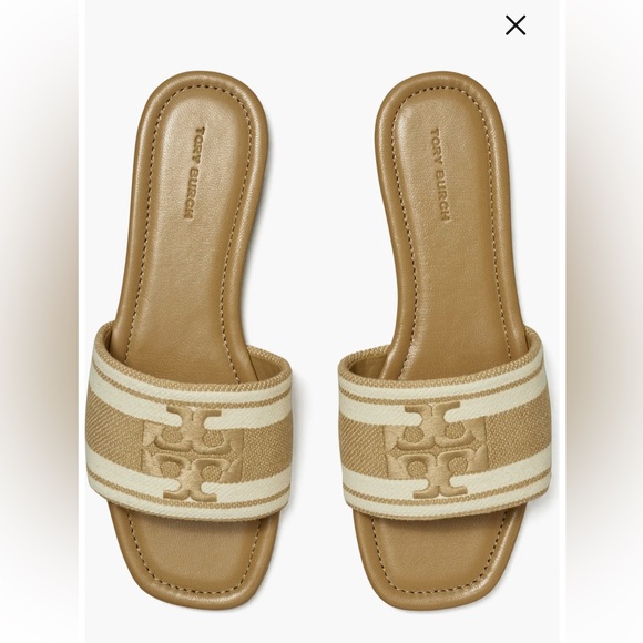 Tory Burch Shoes - Double T Jacquard Slide Sandal size 7.5